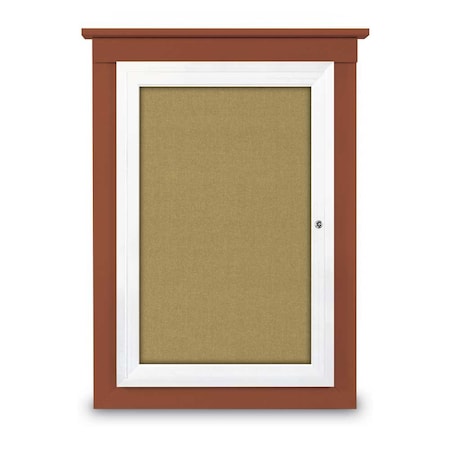 United Visual Products Single Door Enclosed Letterboard, 47"x36 UV1305TB-SATIN-GREEN